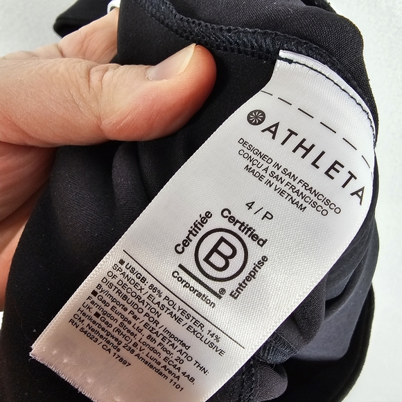 Athleta Women's Black Endless High-rise Satin Stripe Pants - Picture 7 of 7